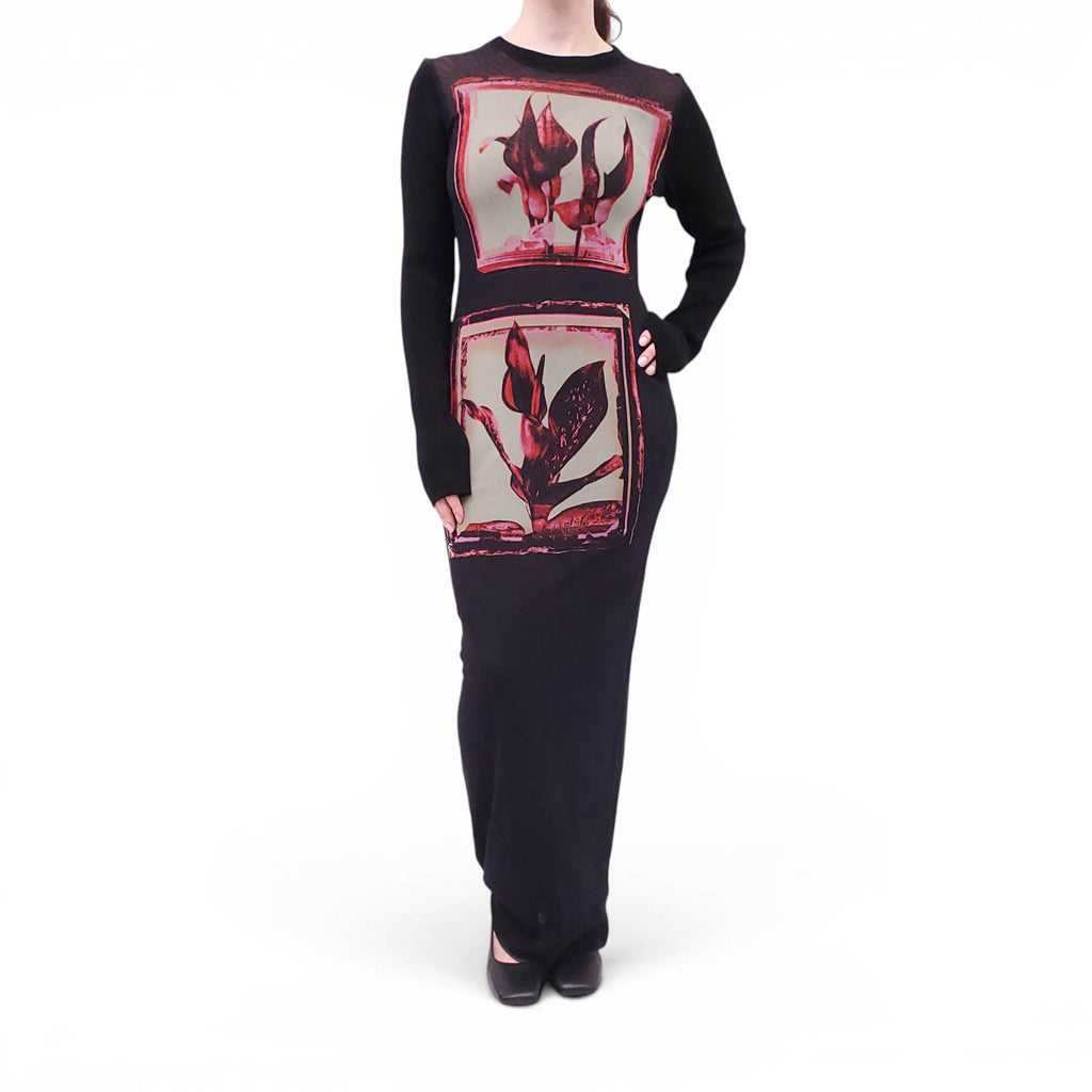 JEAN PAUL GAULTIER BLACK MESH LONG DRESS - SIZE M