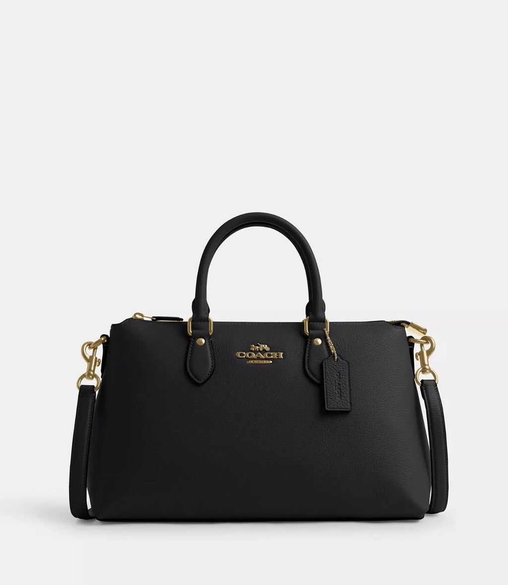 NWT Coach Leather Georgia Sachel Convertible Bag In Black