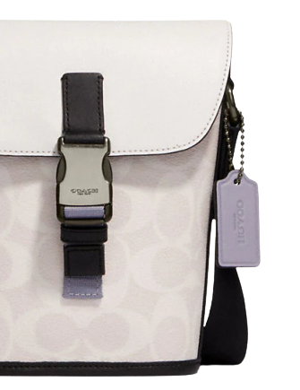 Coach Track Small Flap Crossbody In Colorblock Signature Canvas