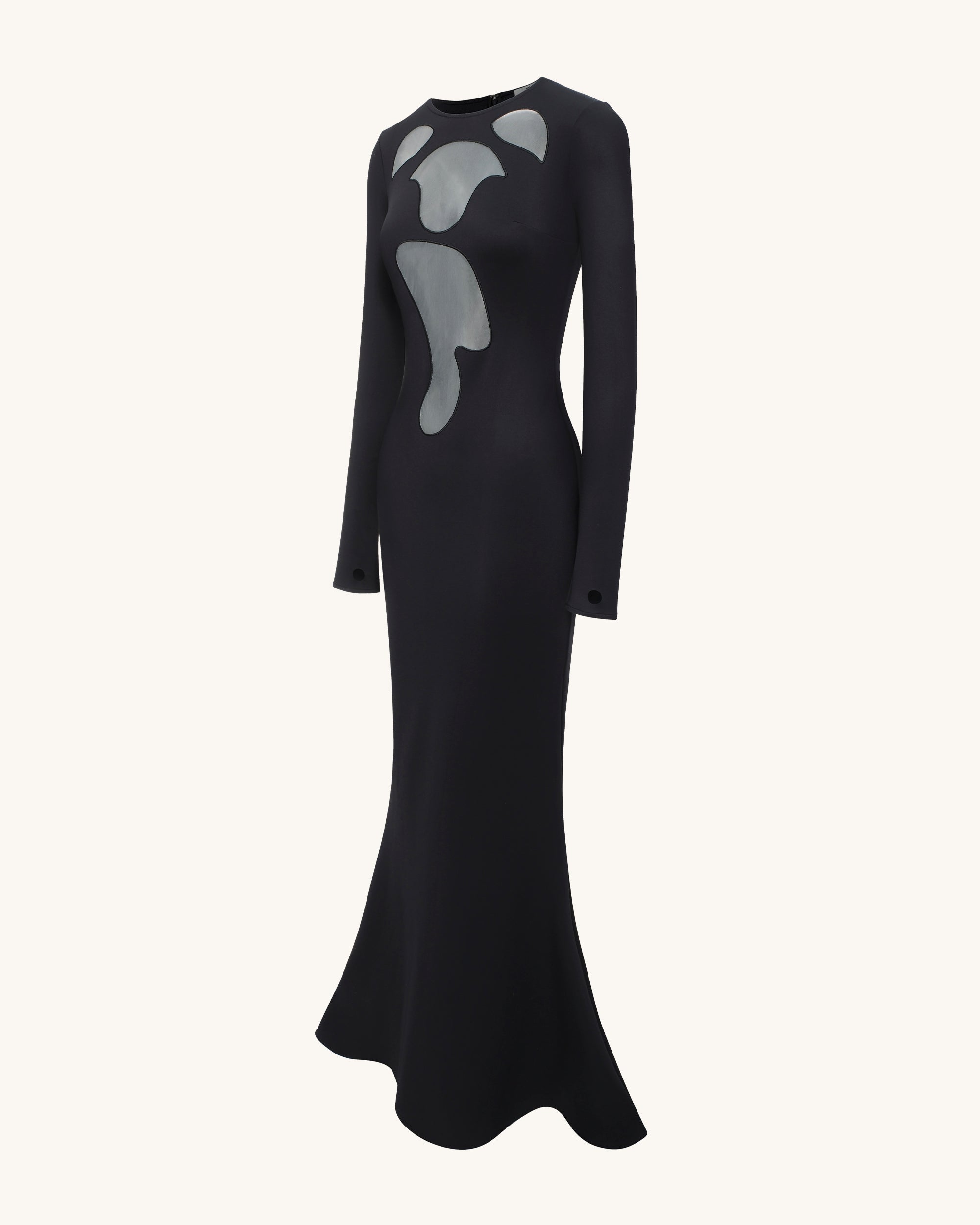 Ava Cutout Bodycon Gown - Black