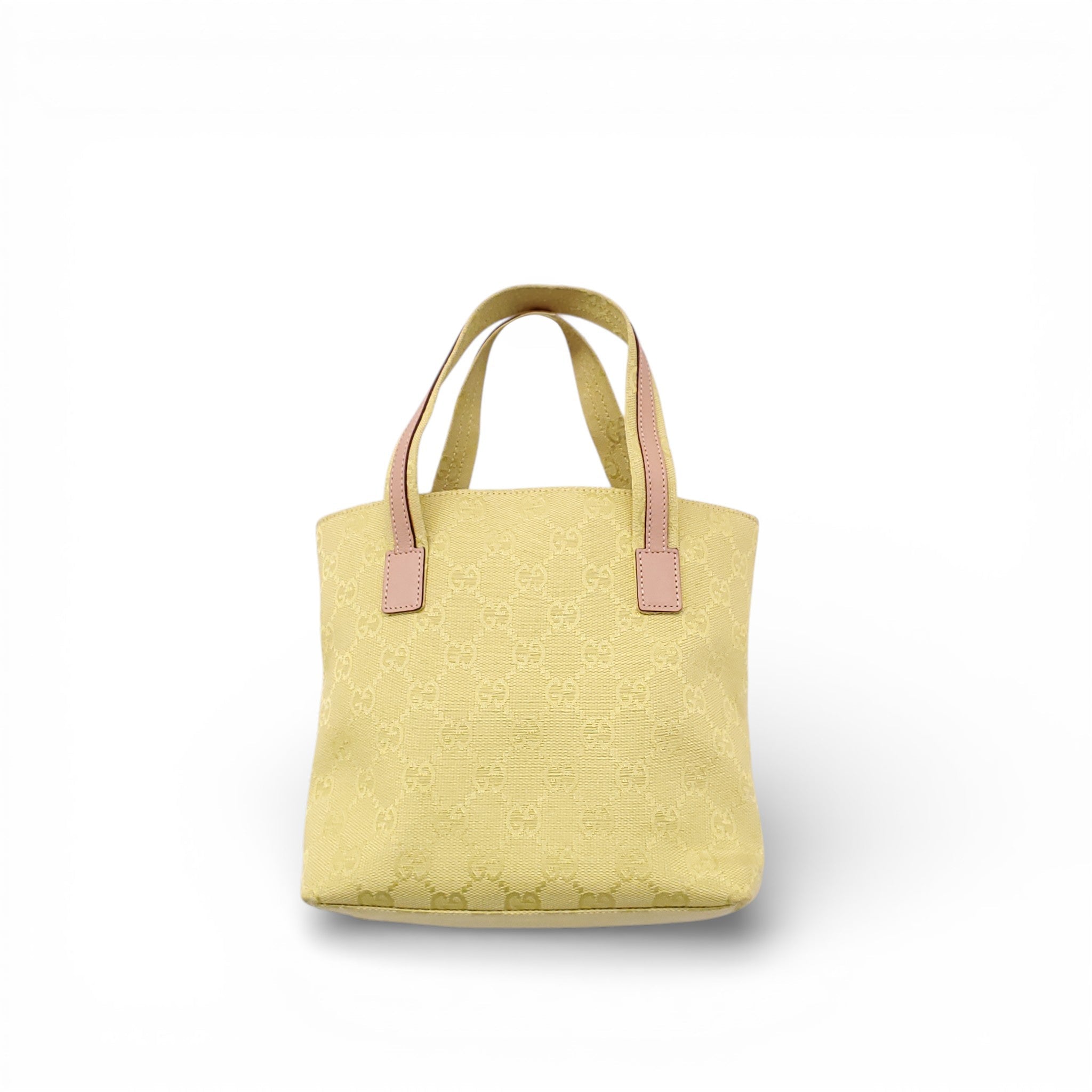 GUCCI LIME GREEN FABRIC LOGO BAG