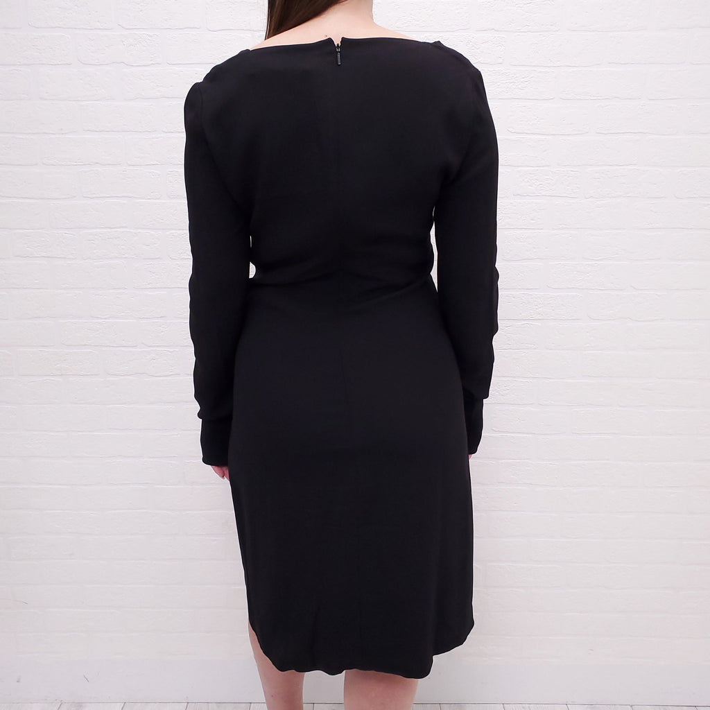 VERSACE BLACK GOLD PIN MEDUSA DRESS - SIZE 42