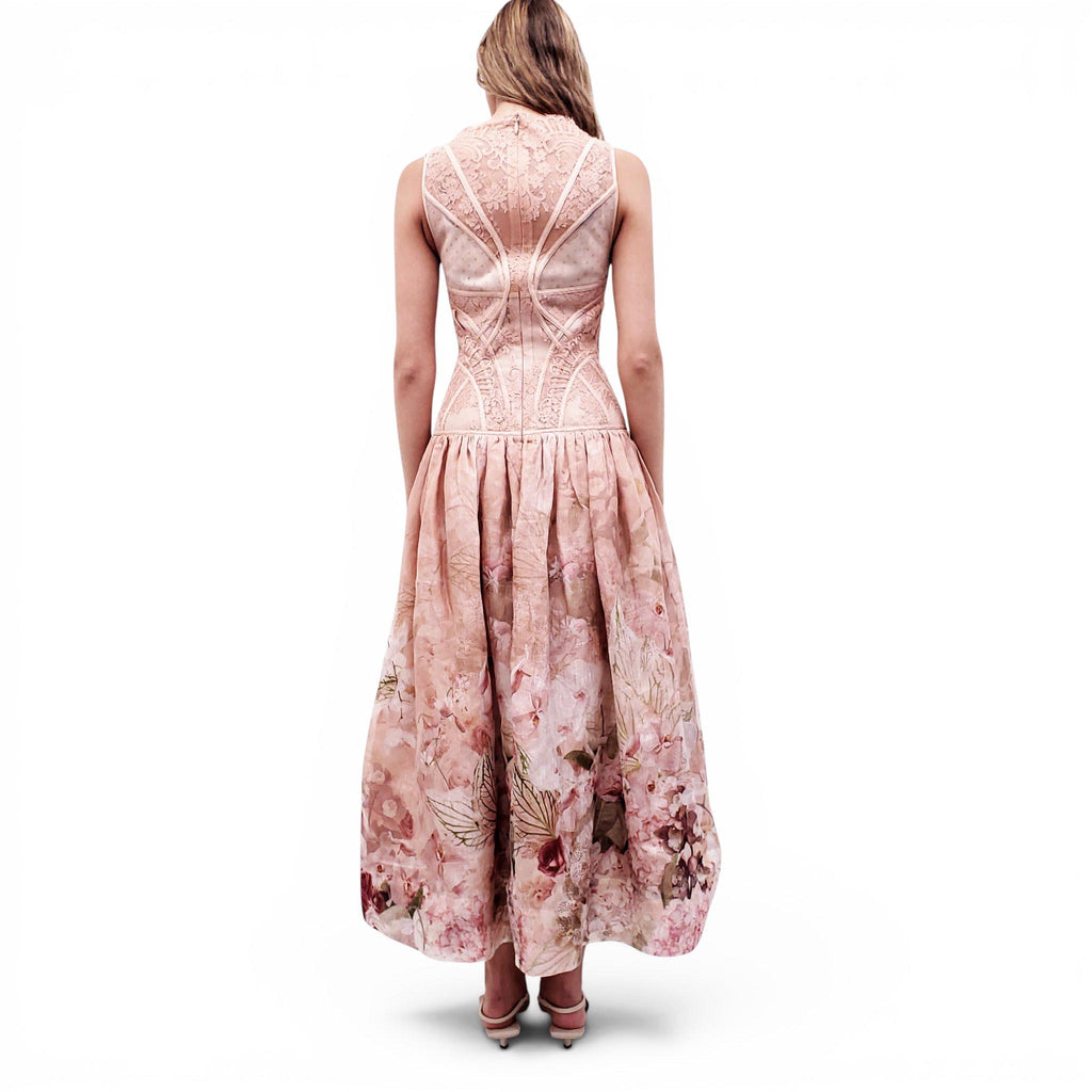 ZIMMERMANN BLUSH PINK 'DANCER LACE' MAXI DRESS - SIZE 0 (US 4)