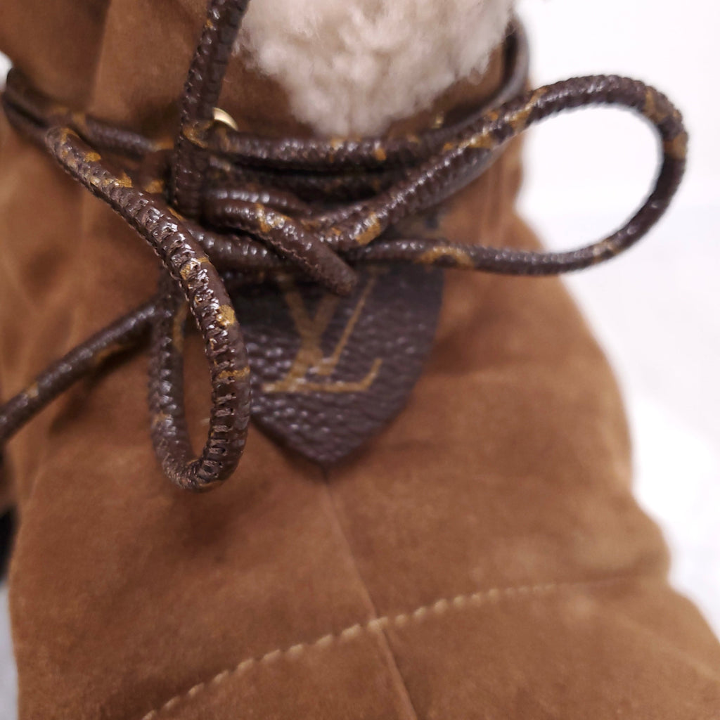 LOUIS VUITTON SUEDE PILLOW BOOTS - SIZE 36